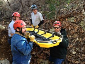 Medina VFD rescue team of people with inflatable boat