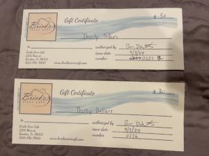 Bricks Restaurant Gift Certificate